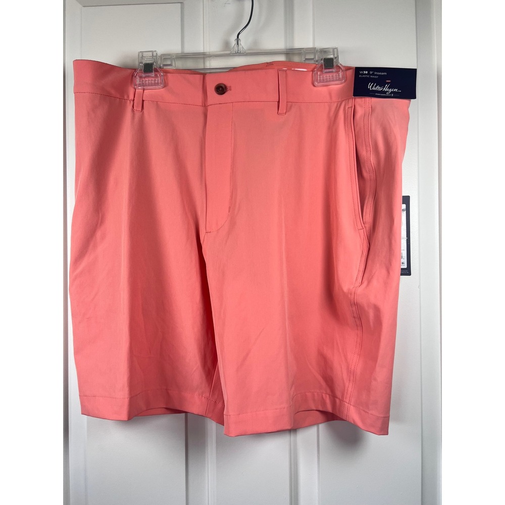 Walter Hagen Performance 11 Golf Shorts Mens 38 Pink Coral 9 Inseam NWT